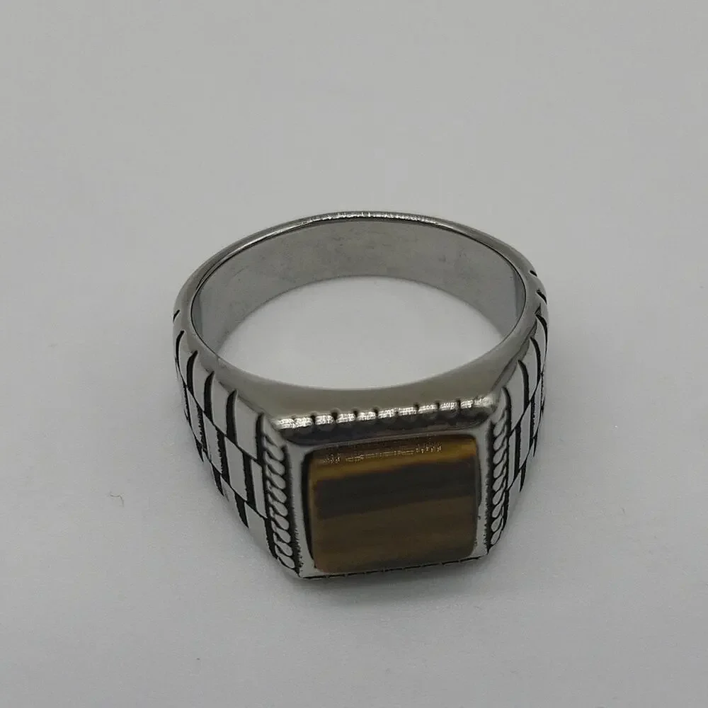 Tiger Eye Natural Gemstone Handmade Men's Ring Size 9 NWT